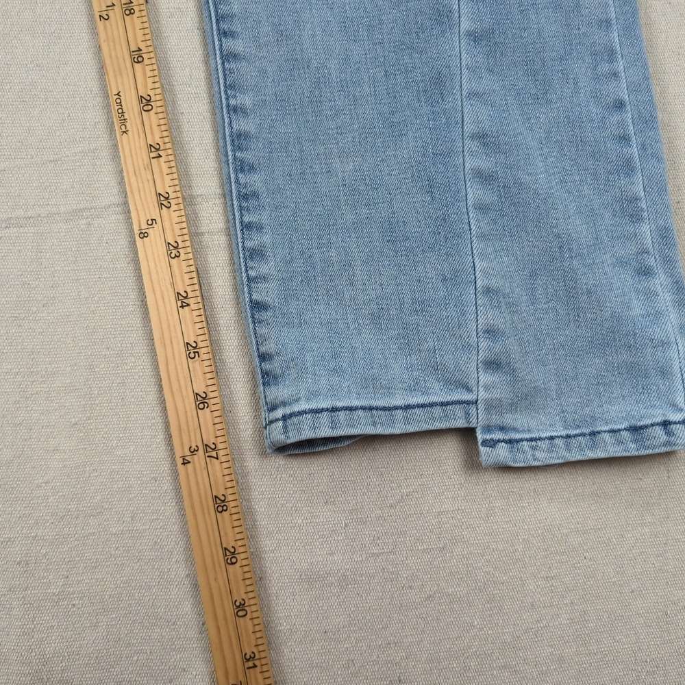 Democracy Jeans Womens 10 Blue Ab Solution Skyrise Step Hem Wide Leg Light Wash - Picture 5 of 15